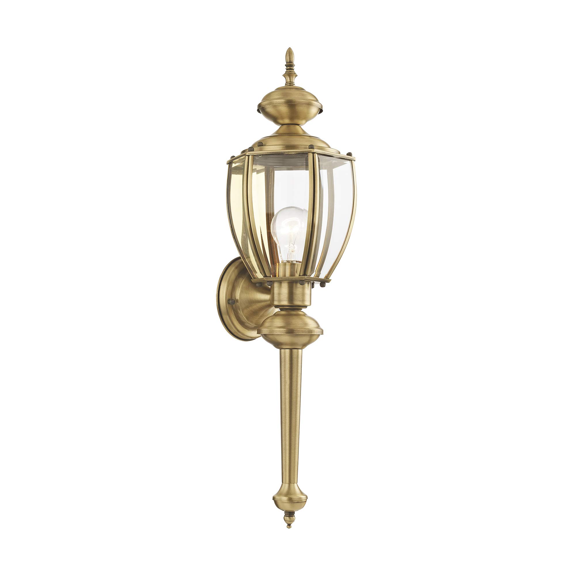 Livex Lighting 2112-01 Basics 1 Light AB Outdoor Wall Lantern